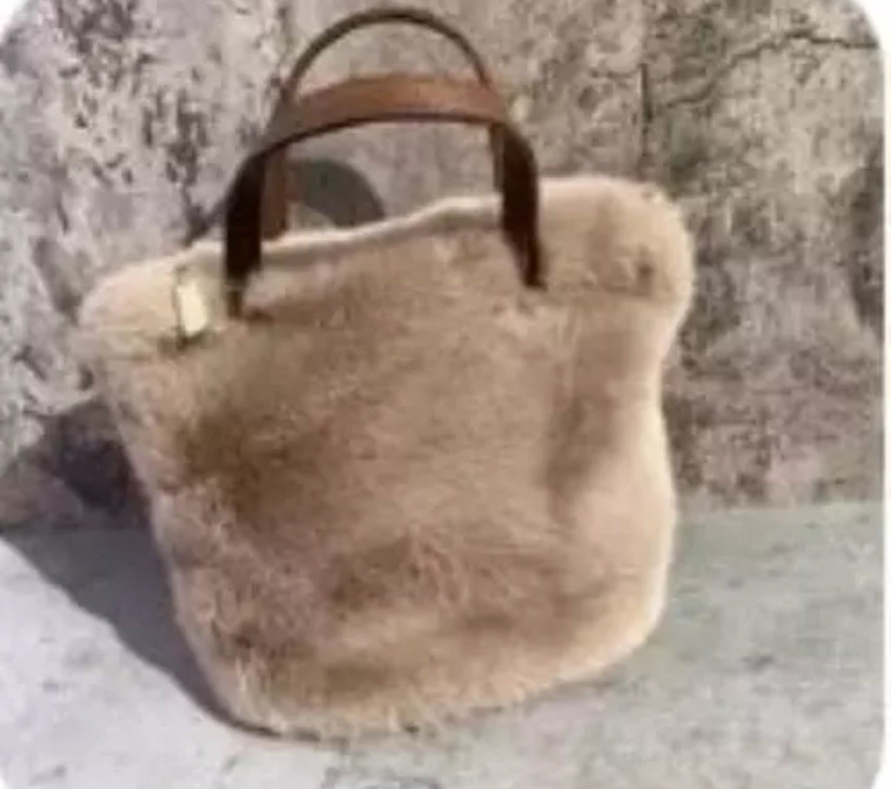 Luxe Faux Fur Handbag or Shoulder Bag Complete with gold chain