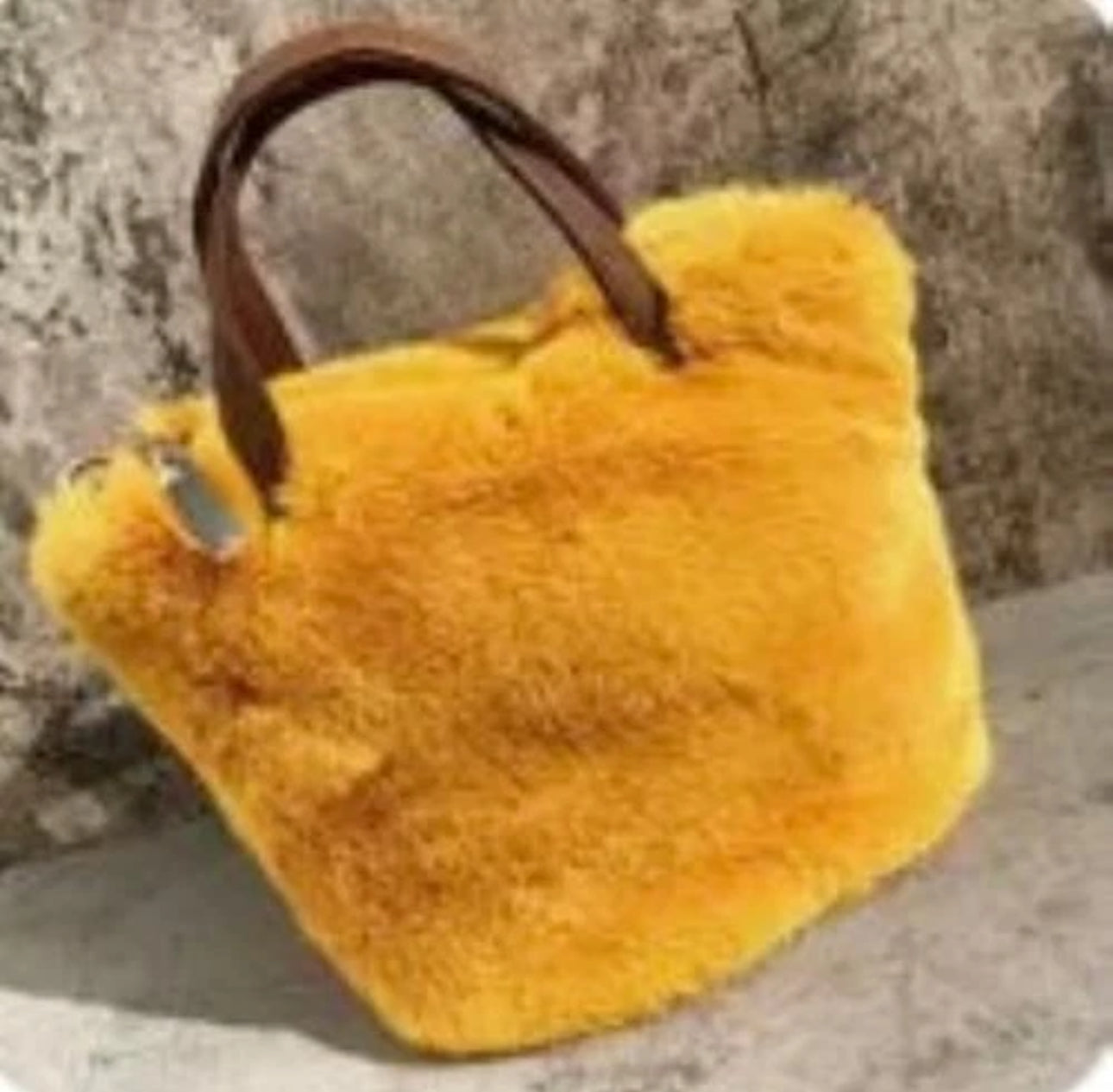 Luxe Faux Fur Handbag or Shoulder Bag Complete with gold chain