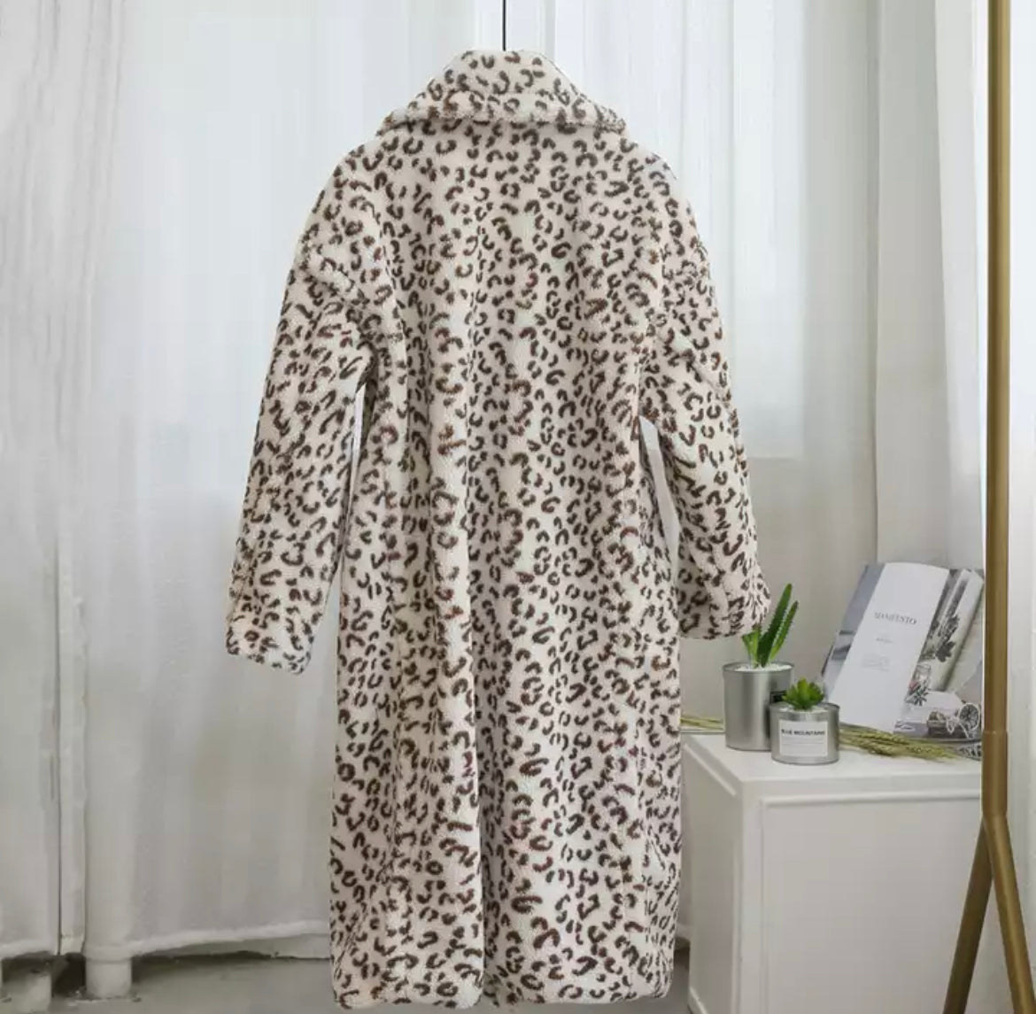 Gorgeous Teddy Bear Leopard Shearling Look Coat