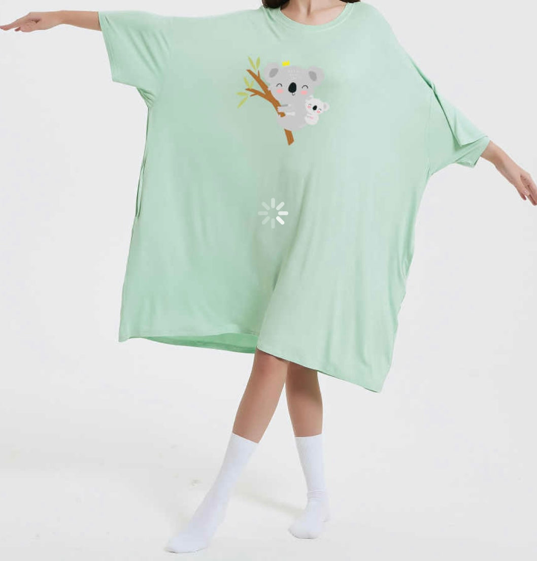 Super Comfy Oversized Sleeping Tee Tshirt Bamboo & Elastane 2 Large Side Pockets