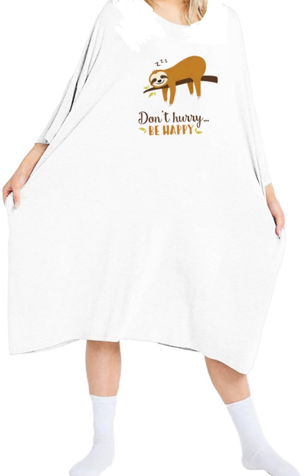 Super Comfy Oversized Sleeping Tee Tshirt Bamboo & Elastane 2 Large Side Pockets