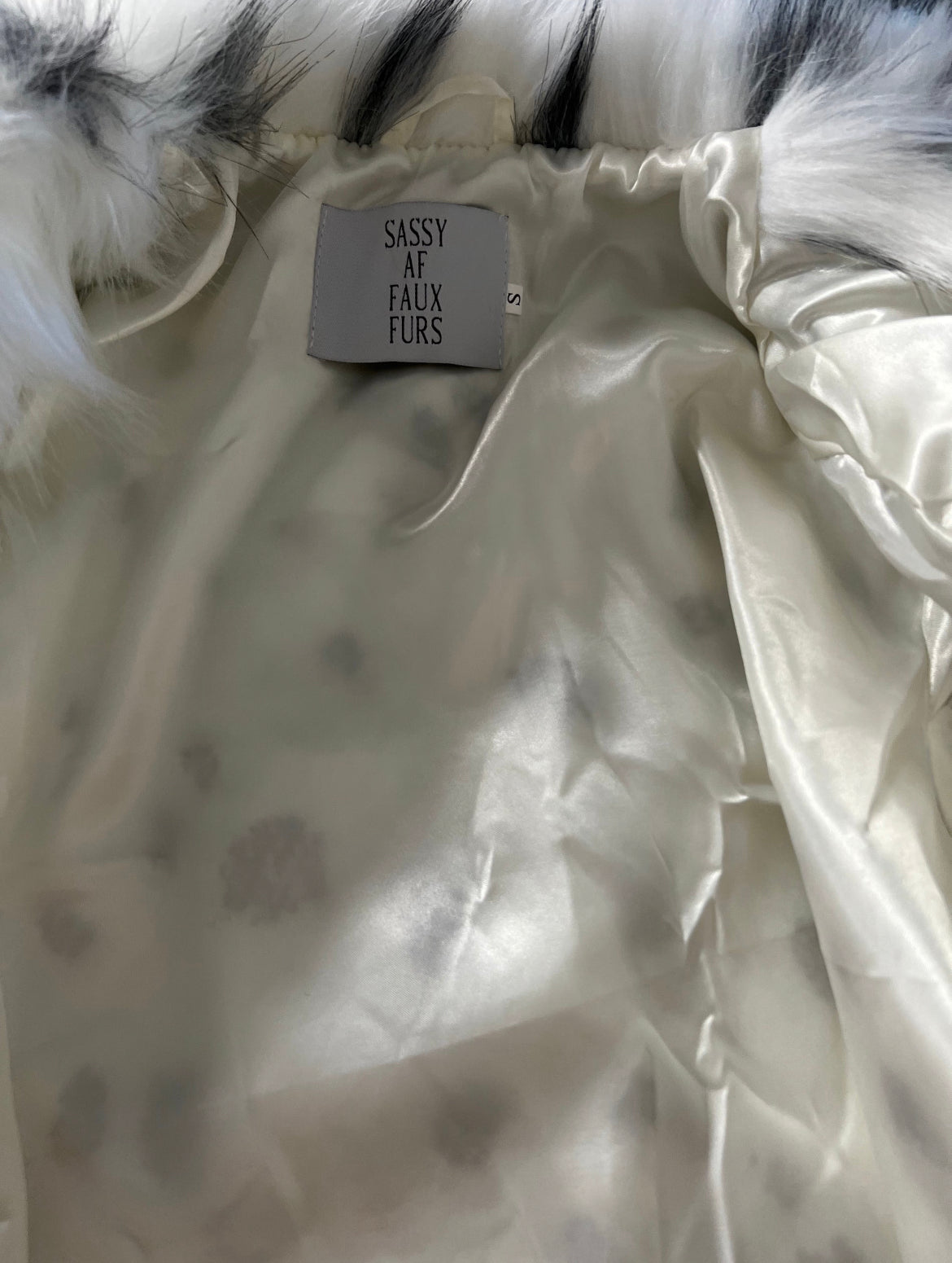 Minimalist Snow Leopard Faux Fur Coat