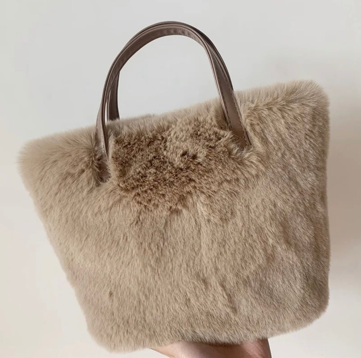 Luxe Faux Fur Handbag or Shoulder Bag Complete with gold chain