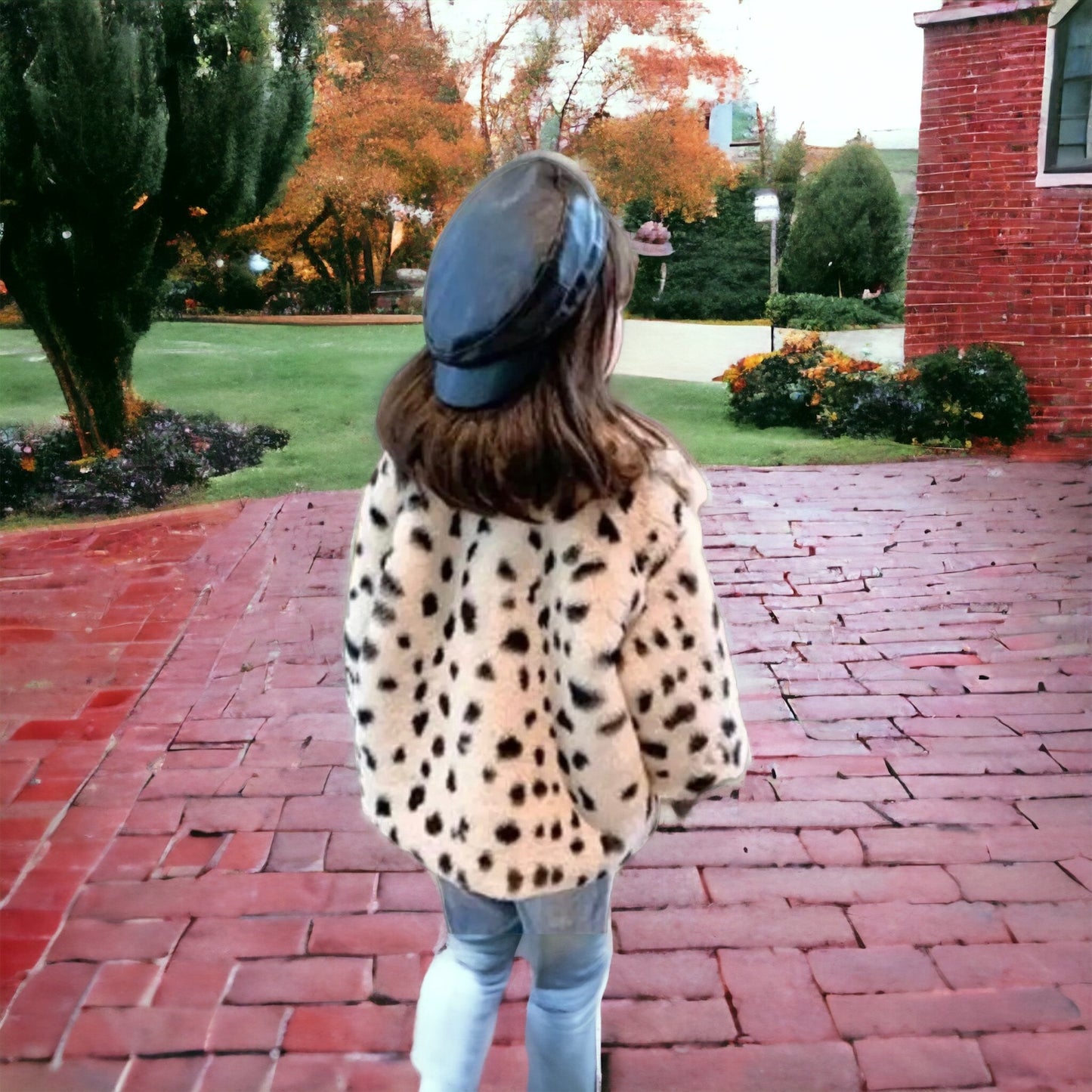 Super Warm Super Cute Faux Fur Jacket – Snow Leopard 1-8 years