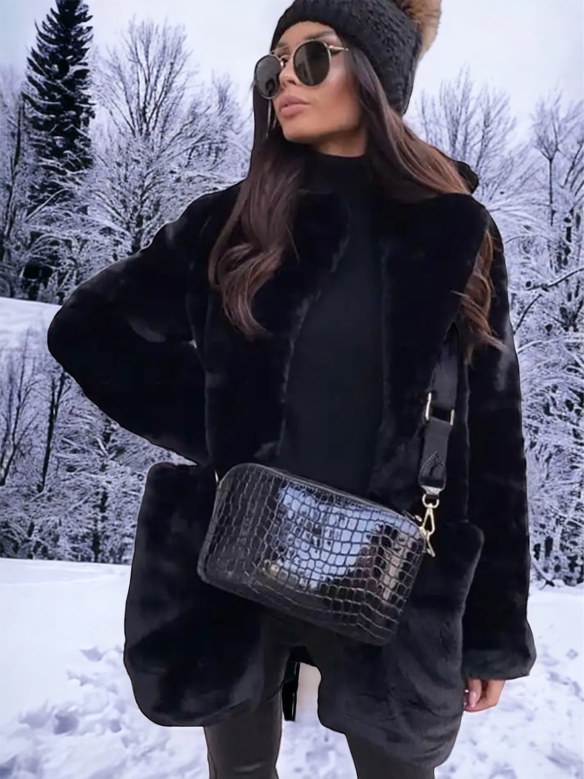 Cozy Faux Fur Super Soft Mid Length Jacket